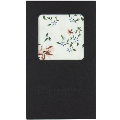 Cream Men's Pocket Square with Blue and Brown Flowers
