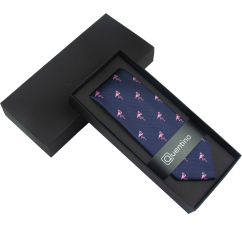 Dark Navy Men's Necktie FLAMINGO