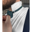 Dark Navy Men's Bow Tie with Delicate Floral Pattern Including Pocket Square
