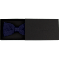 Tmavě modrý pánský pletený motýlek