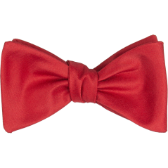 Červený vázací pánský motýlek matný