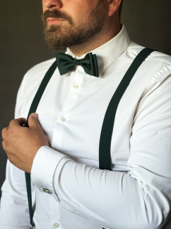 Emerald Green Men's Suspenders with Bow Tie