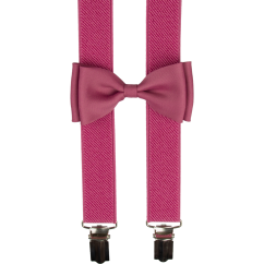 Růžové dětské kšandy s motýlkem