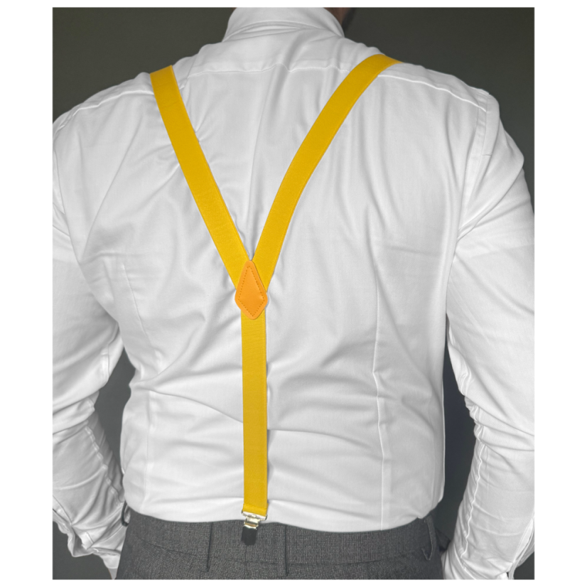 Canary Yellow Men's Suspenders - Length: 110cm