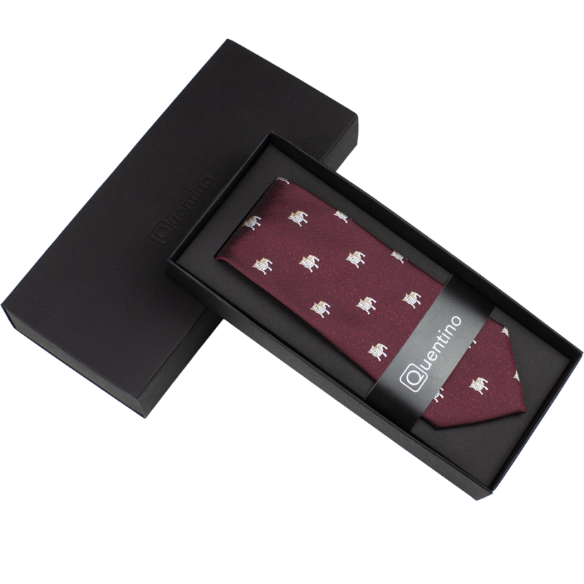 Burgundy Men's Necktie BULLDOGS