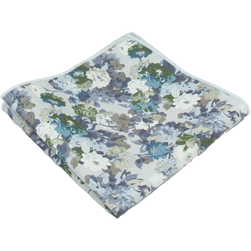 Modrý pánský kapesníček s květy