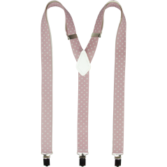 Starorůžové pánské kšandy s bílými puntíky