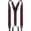 Bordeaux Men's Wide Suspenders with Polka Dots and Genuine Black Leather