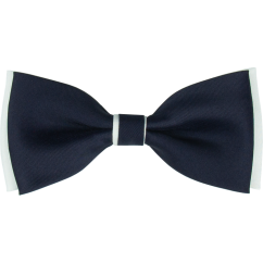 Dark Navy and White Matte Men's Bow Tie