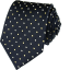Tmavě modrá pánská hedvábná kravata s puntíky
