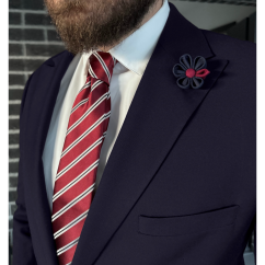 Dark Blue Lapel Flower