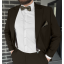 Dark Brown Men's Accessory Set with Paisley Pattern – Suspenders, Bow Tie and Pocket Square