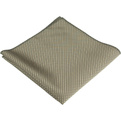 Beige Men's Pocket Square with Subtle Grid Pattern