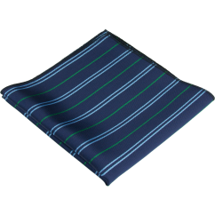 Tmavě modrý pánský kapesníček s jemnými proužky