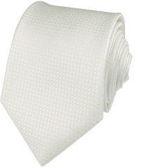 Tlumeně bílá pánská svatební kravata s kapesníčkem
