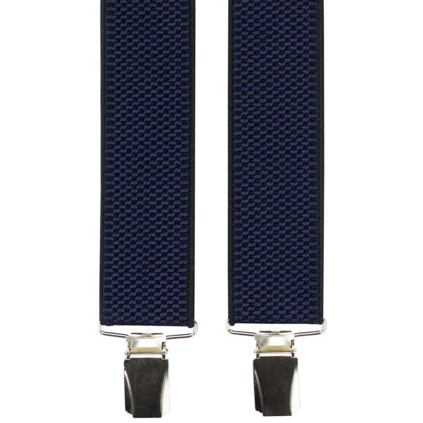 Tmavě modré strukturované pánské široké kšandy