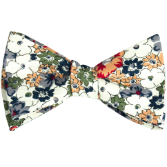 Barevný bavlněný vázací motýlek s květy