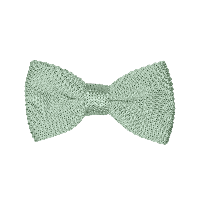 Šalvějově zelený (sage green) dětský pletený motýlek