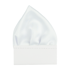 Bílý pánský kapesníček do saka matný