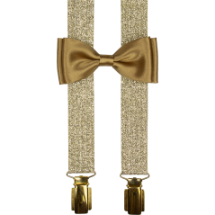 Gold Children's Suspenders with Bow Tie