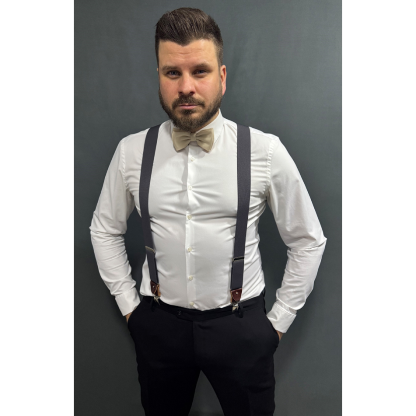 Béžový pánský motýlek matný