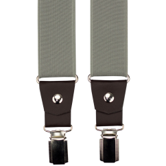 Šedé pánské široké kšandy s tmavě hnědou pravou kůží