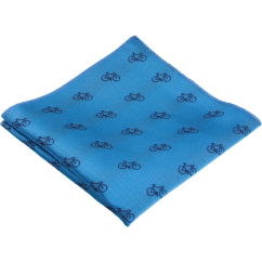 Modrý pánský kapesníček s motivem jízdního kola