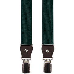 Smaragdově zelené pánské šle s tmavě hnědou pravou kůží