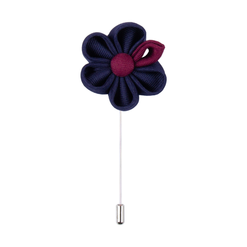 Tmavě modrá květinka do klopy