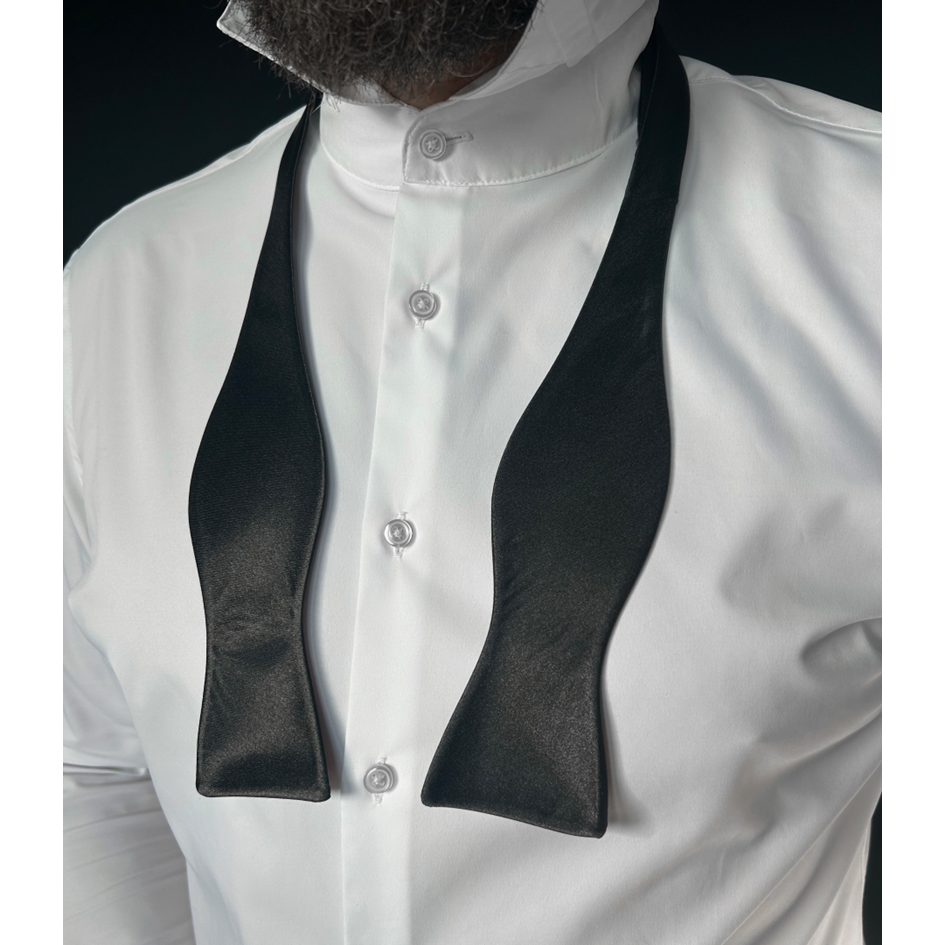 Černý vázací pánský motýlek lesklý