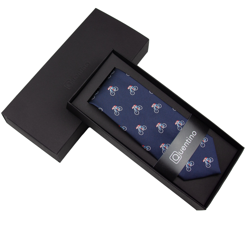 Tmavě modrá pánská kravata CYKLISTA